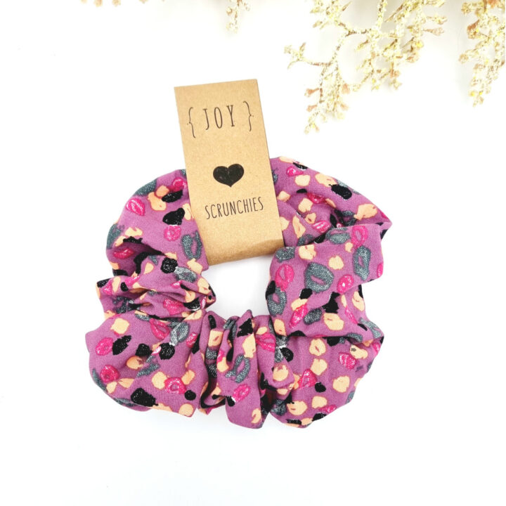 Scrunchie Colorful Dots Μωβ